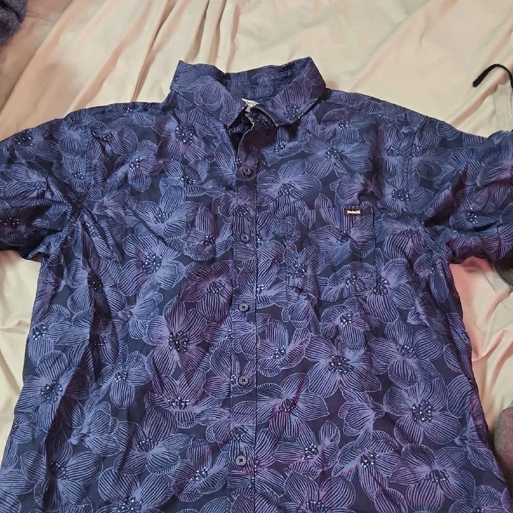 Hurley Navy Floral Men's Shirt